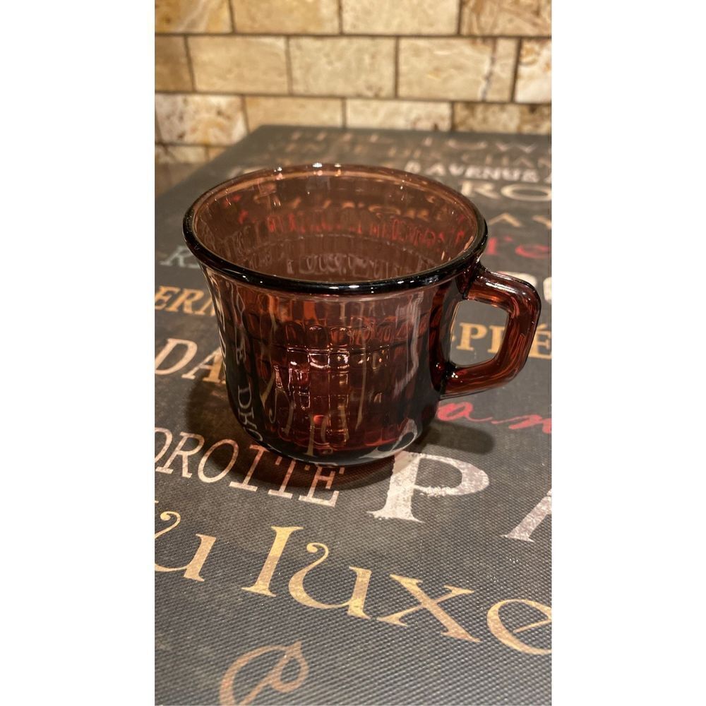 Vintage Set of 3 Fortecrisa 3" Purple / Amethyst - Ribbed Glass Mugs Forte Crisa